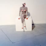 Liz Collins Sock Monkey Suit (2008) Knitted and stitched merino wool, angora, silk, cashmere Human scale