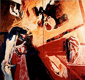 Plate 1, Diptych, 1960 144" x 96" Oil Destroyed