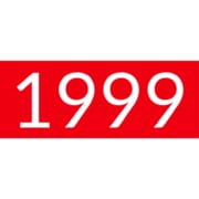 Orange background with white text: 1999