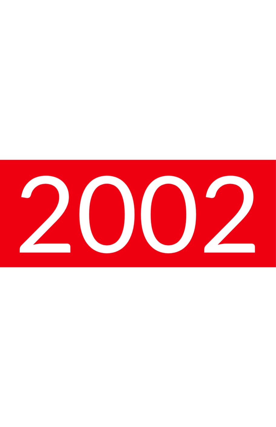 Orange rectangle with white text: 2002