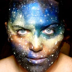 photo of Annie Danger with universe painted on face